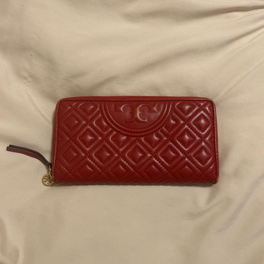 Tory Burch Red Quilted Wallet